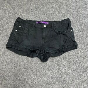 G-Unit Shorts Womens Size 9 Black Denim Raw Hem Casual Slim Fit Stretch